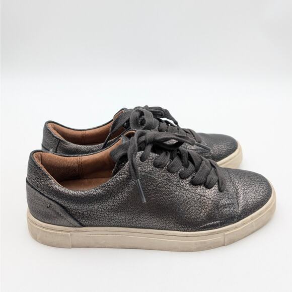 Frye Pewter Low Top Sneakers Shoes Women's Charcoal Metallic Size US6.5M EU37 - Picture 3 of 12
